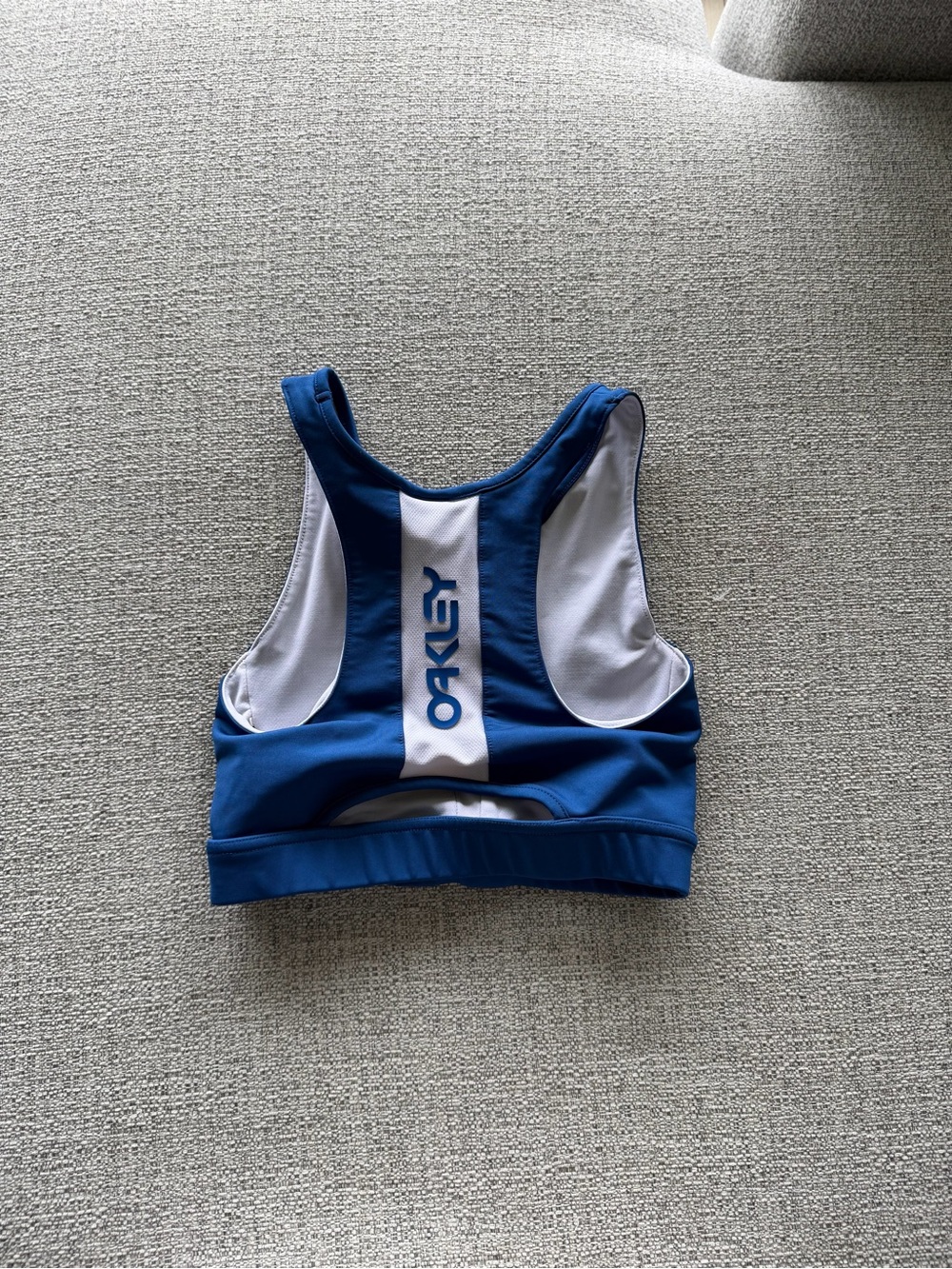 Oakley Blue & White Racerback Sports Bra